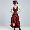Women's Steampunk Rose Corset 4-Piece Set