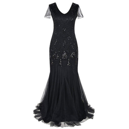 Art Deco Beaded Gown with Accessories Set
