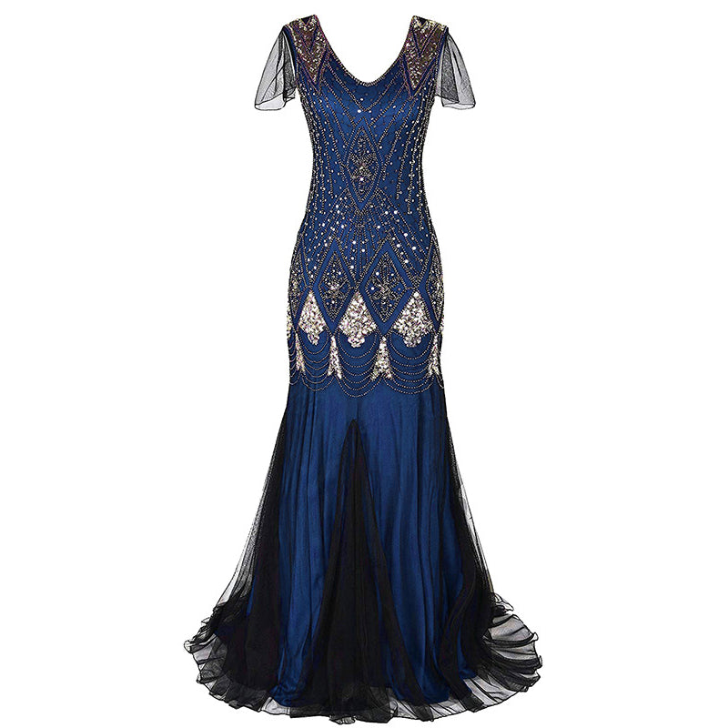 Art Deco Beaded Gown with Accessories Set