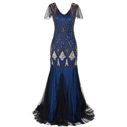 Art Deco Beaded Gown with Accessories Set