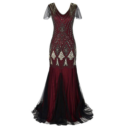 Art Deco Beaded Gown with Accessories Set