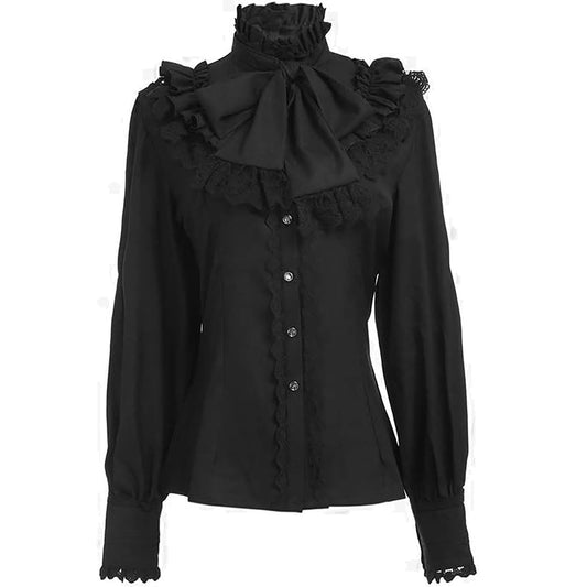 Renaissance Gothic Style Ruffle Sleeve  Blouse