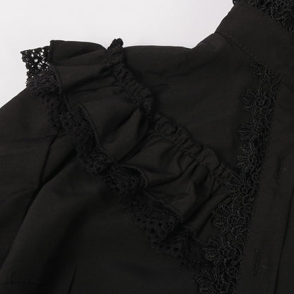 Renaissance Gothic Style Ruffle Sleeve  Blouse