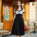 Dot Contrast Charm Midi Dress