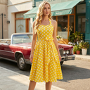 Sunshine Polka Charm Midi Dress