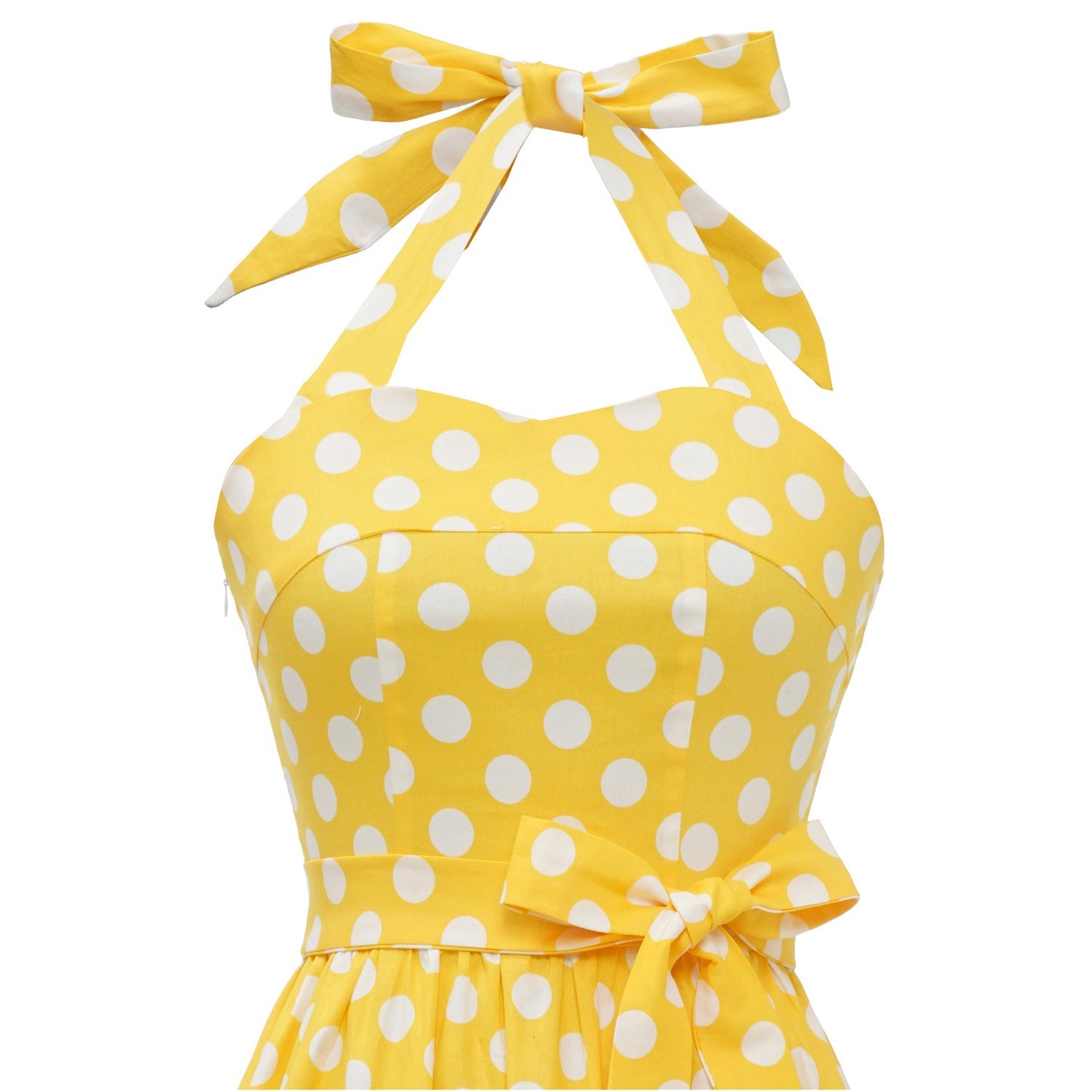 Women's 1950s Polka Dot Halter Neck Flare Dress