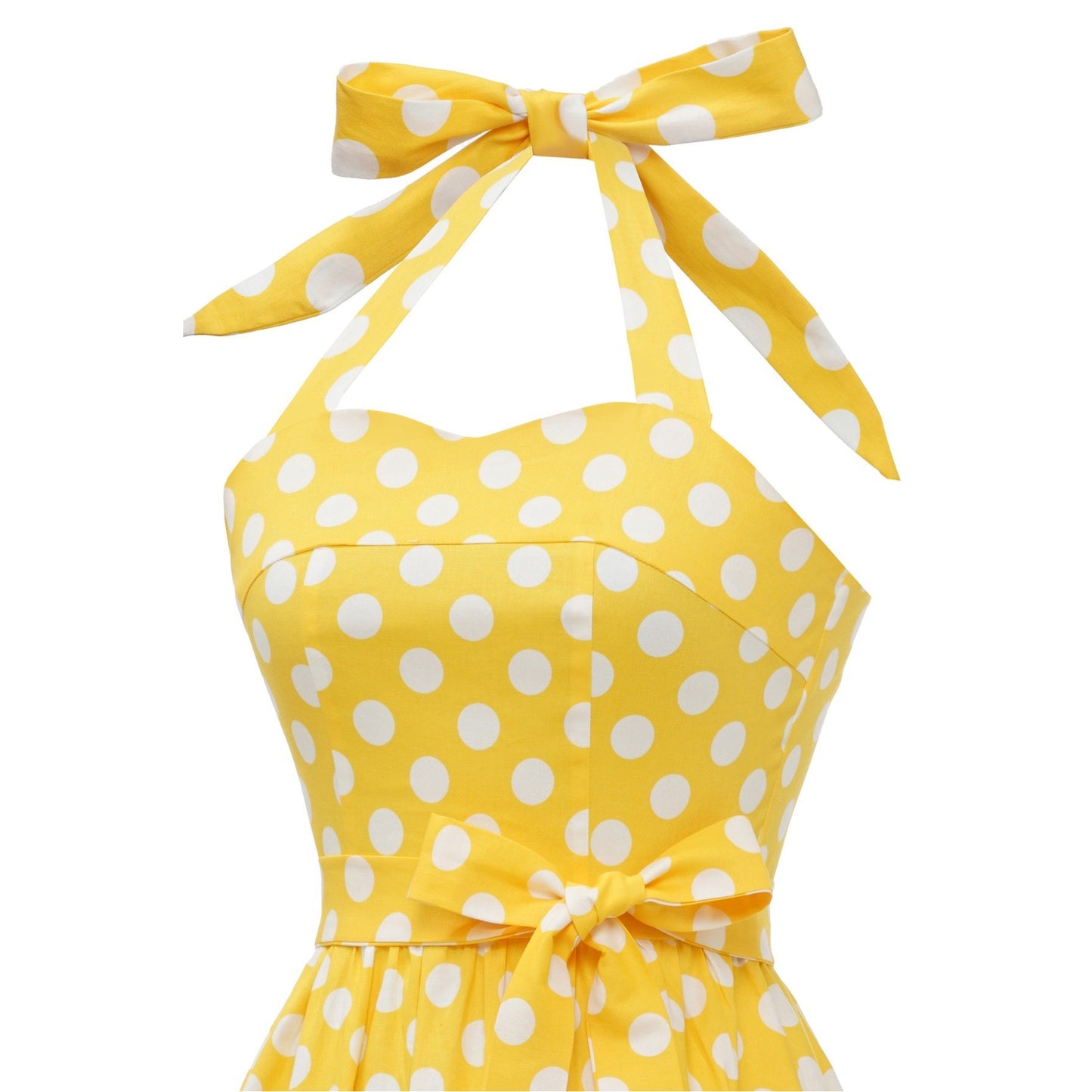 Women's 1950s Polka Dot Halter Neck Flare Dress