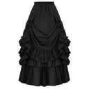 Gothic Adjustable Elastic Waist Ruffle Cake Maxi Skirt - Retrorobe
