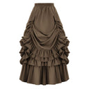 Gothic Adjustable Elastic Waist Ruffle Cake Maxi Skirt - Retrorobe