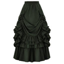 Gothic Adjustable Elastic Waist Ruffle Cake Maxi Skirt - Retrorobe