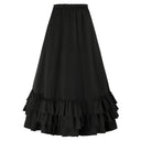 Gothic Adjustable Elastic Waist Ruffle Cake Maxi Skirt - Retrorobe