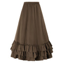 Gothic Adjustable Elastic Waist Ruffle Cake Maxi Skirt - Retrorobe