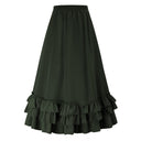 Gothic Adjustable Elastic Waist Ruffle Cake Maxi Skirt - Retrorobe