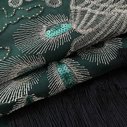 Green Tassel Peacock Flapper Dress with ACCs