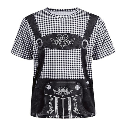 Bayerisches Bierbauch-Lederhosen-Print-T-Shirt