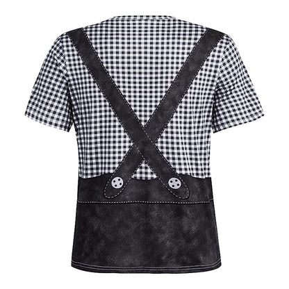 Bayerisches Bierbauch-Lederhosen-Print-T-Shirt