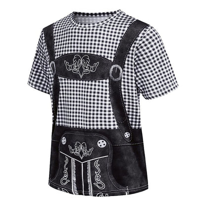 Bayerisches Bierbauch-Lederhosen-Print-T-Shirt