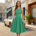 Polka Halter Charm Midi Dress