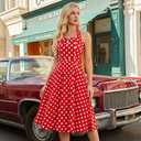 Polka Halter Charm Midi Dress