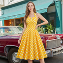 Polka Halter Charm Midi Dress