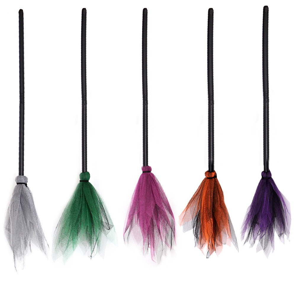 Witch Broomstick Halloween Prop Tulle