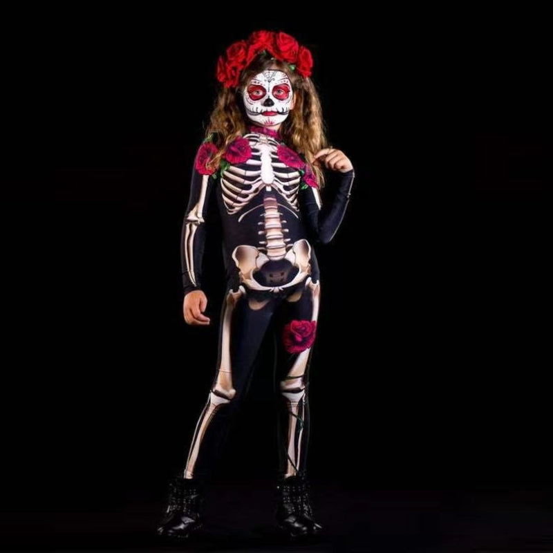 Skeleton Skull Halloween Bodysuit for Kids