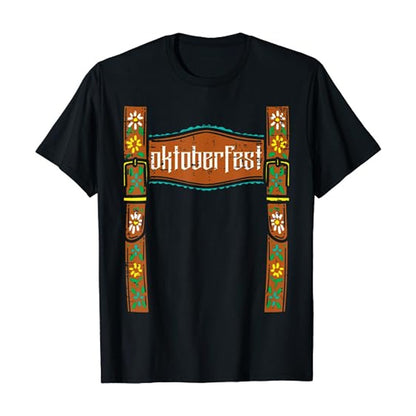 Herren-T-Shirt mit Oktoberfest-Lederhosen-Grafik