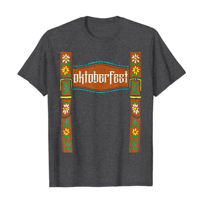 Herren-T-Shirt mit Oktoberfest-Lederhosen-Grafik