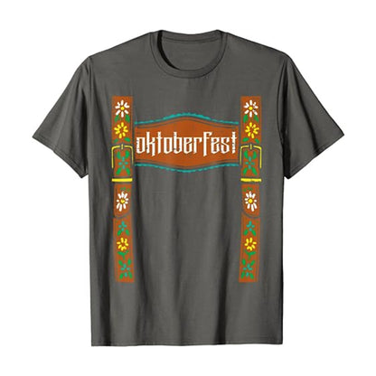 Herren-T-Shirt mit Oktoberfest-Lederhosen-Grafik