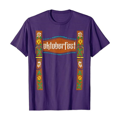 Herren-T-Shirt mit Oktoberfest-Lederhosen-Grafik