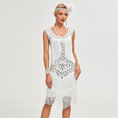 1920s White Flapper Dress