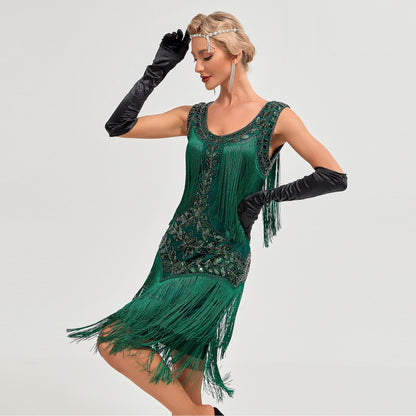 1920s Green Flapper Dress