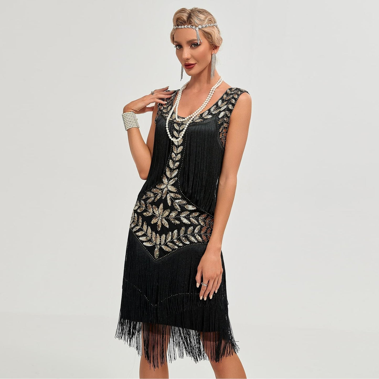 1920s Black Flapper Dress