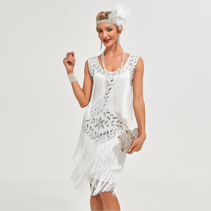 1920s White Flapper Dress