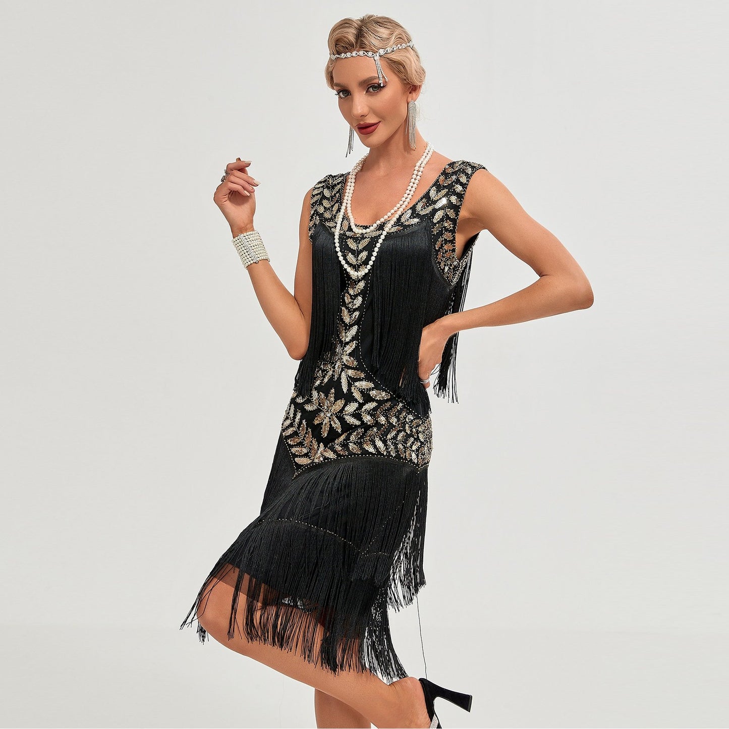 1920s Black Flapper Dress