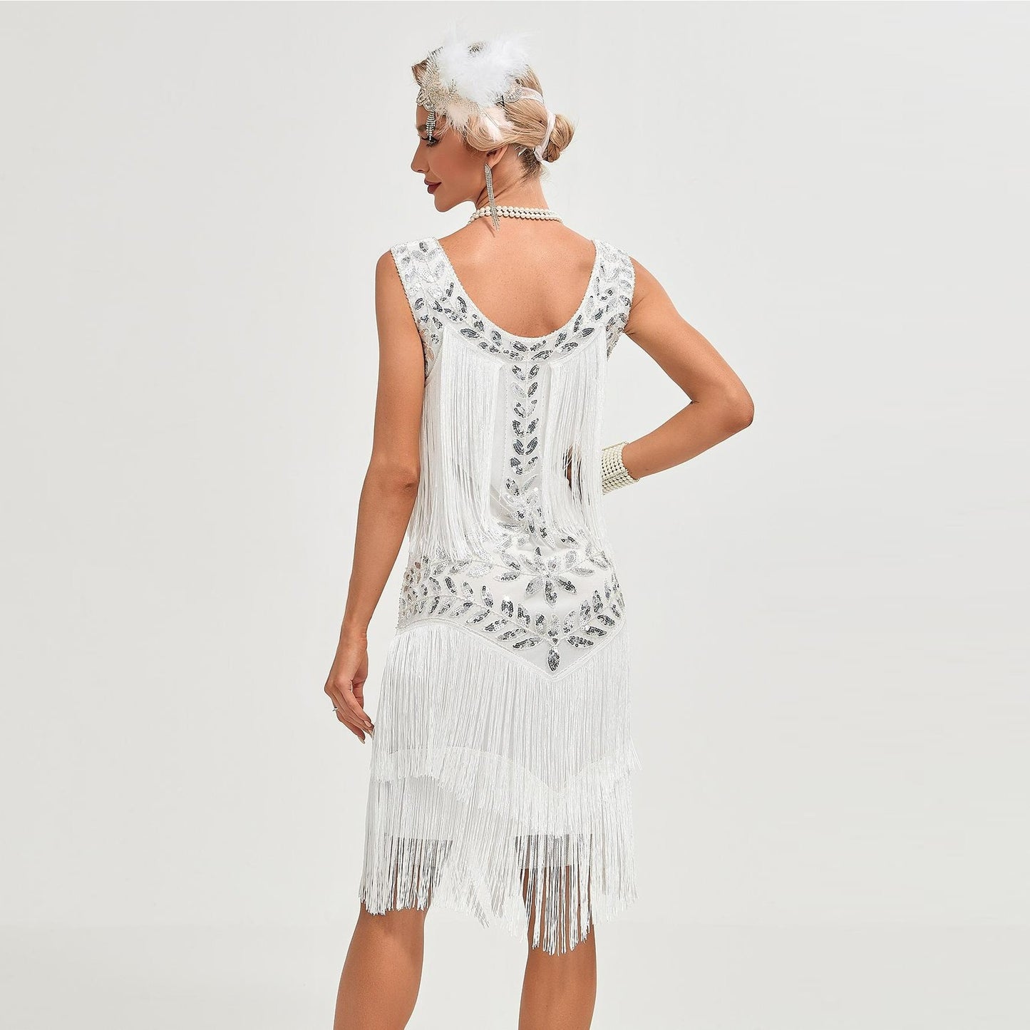 1920s White Flapper Dress