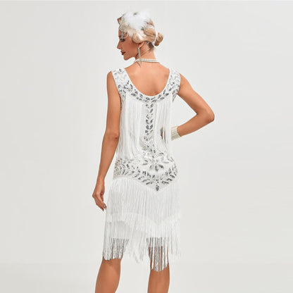 1920s White Flapper Dress