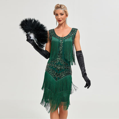 1920s Green Flapper Dress