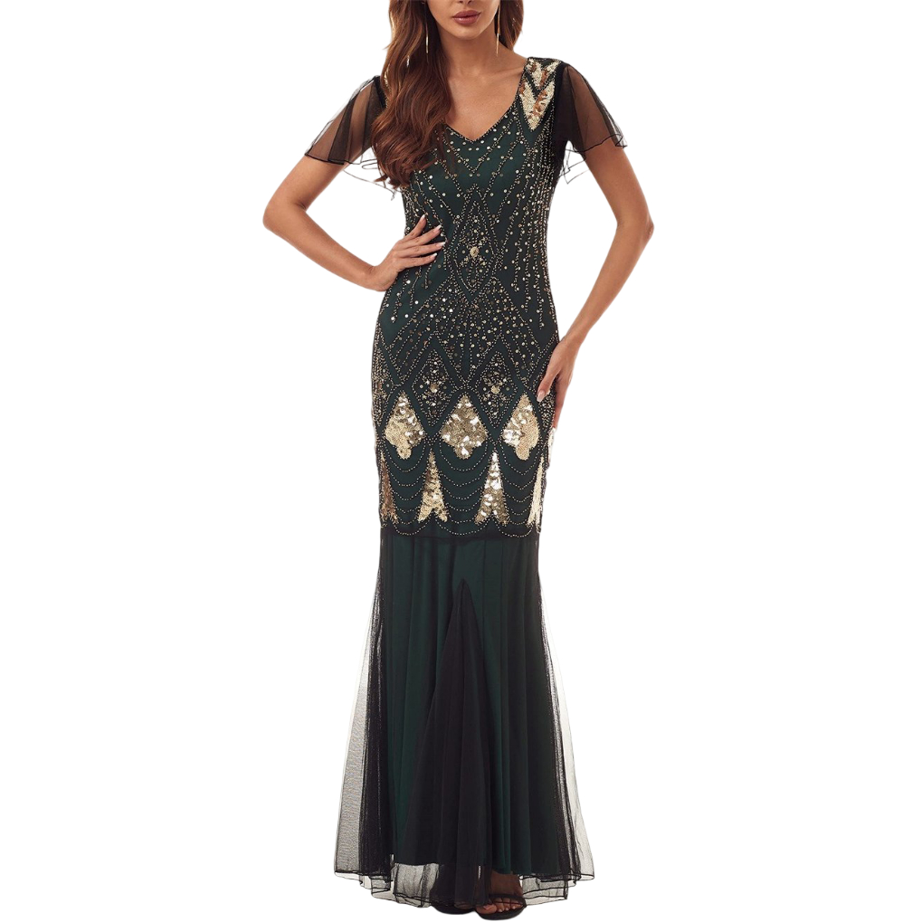 Green Maxi Evening Gown