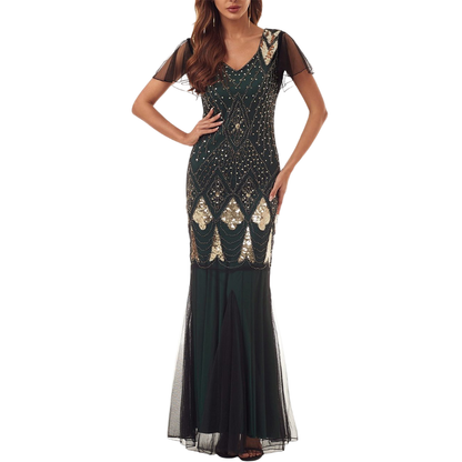 Green Maxi Evening Gown