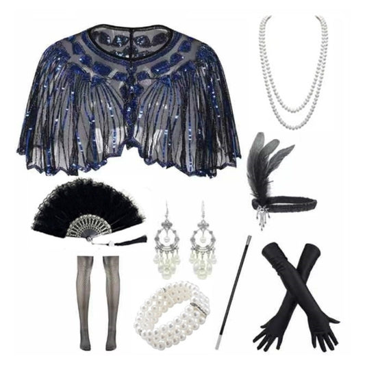 Great Gatsby Sequin Shawl Accessory Set
