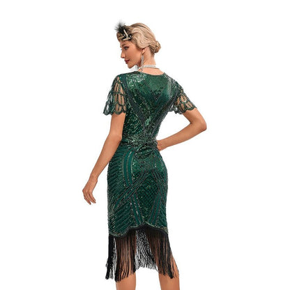 Sequin Fringe Flapper Dress