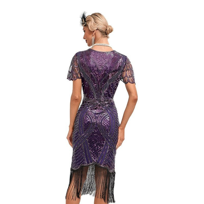 Sequin Fringe Flapper Dress