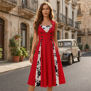Floral Contrast Grace Midi Dress
