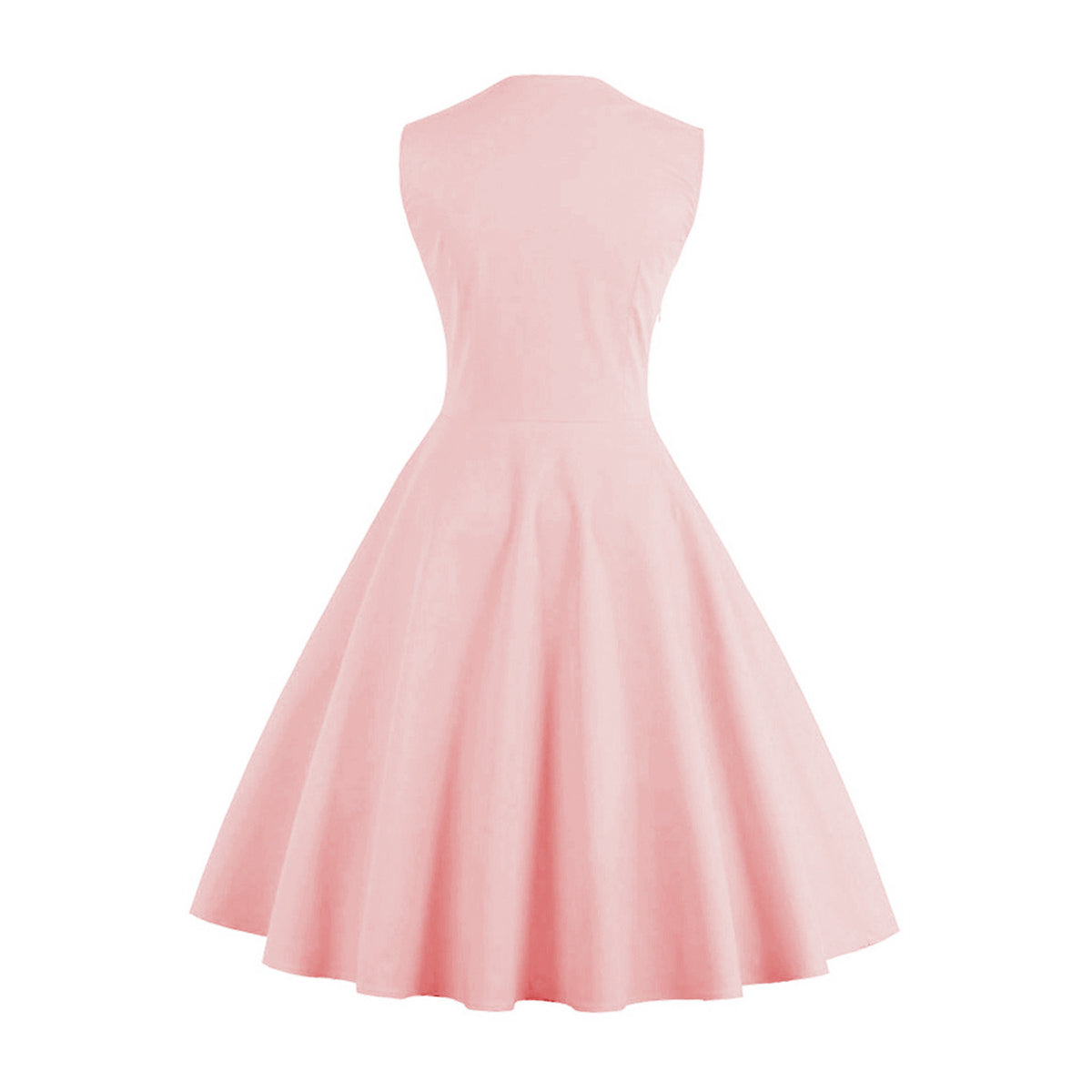 Women's 1950s Floral Patchwork Lapel Collar Sleeveless A-Line Tea Party Dress