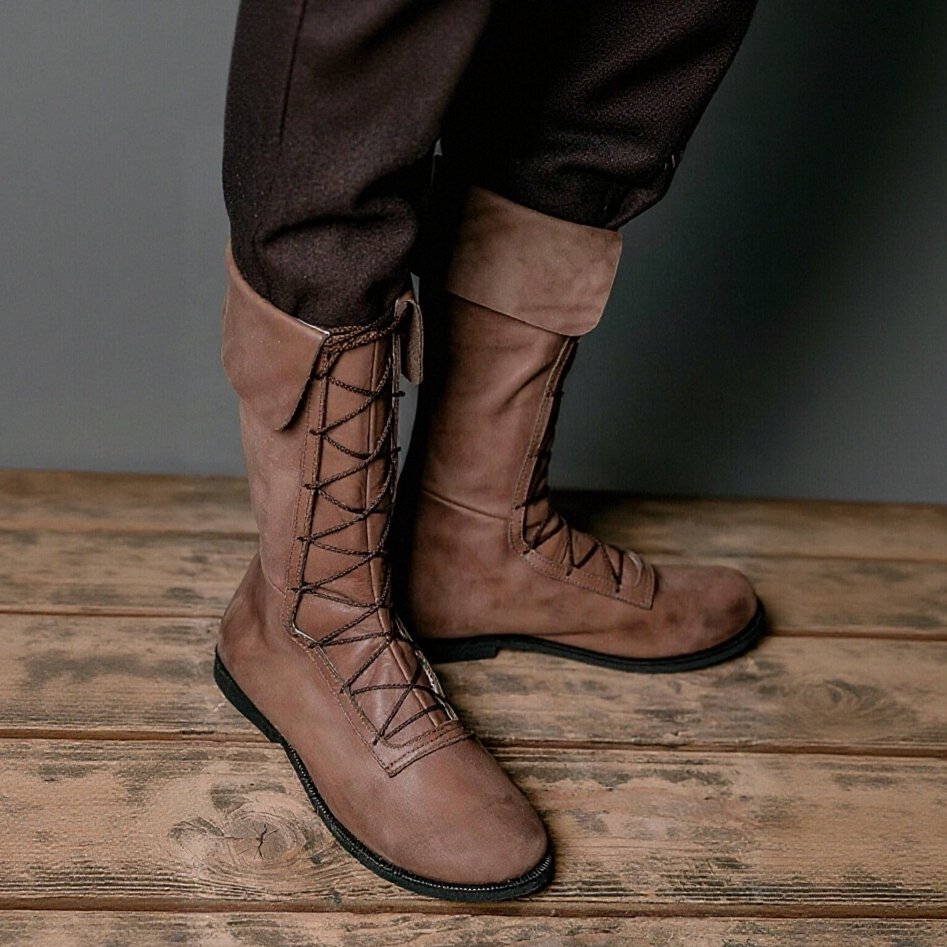 Medieval Laced High Boots