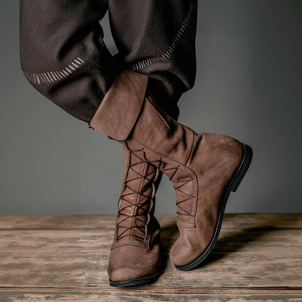 Medieval Laced High Boots