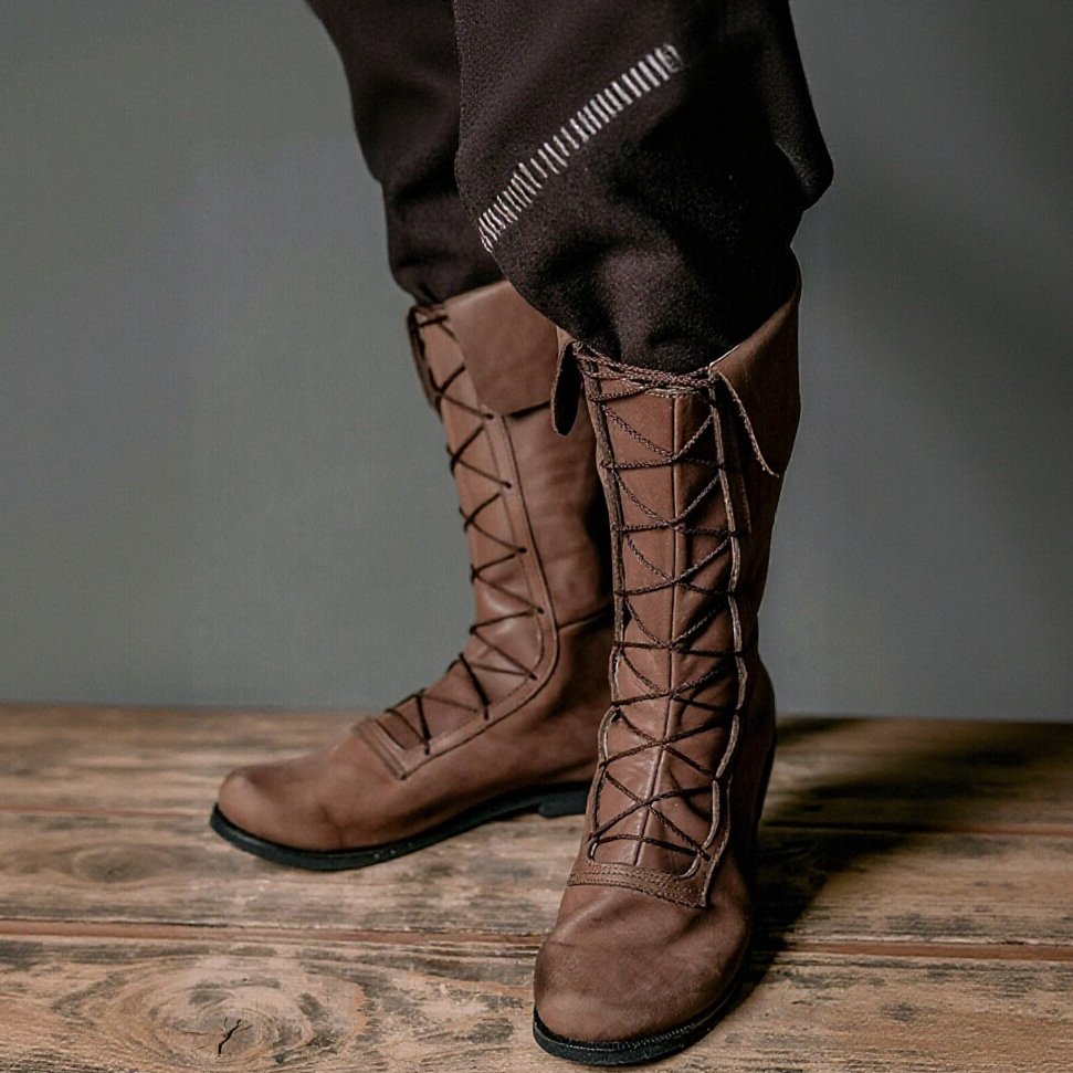 Medieval Laced High Boots