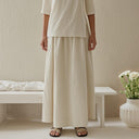 Classic Cotton Linen Blend Skirt - Retrorobe
