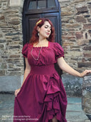 Renaissance Square Neck Wrinkles Puff Sleeves Dress - Retrorobe